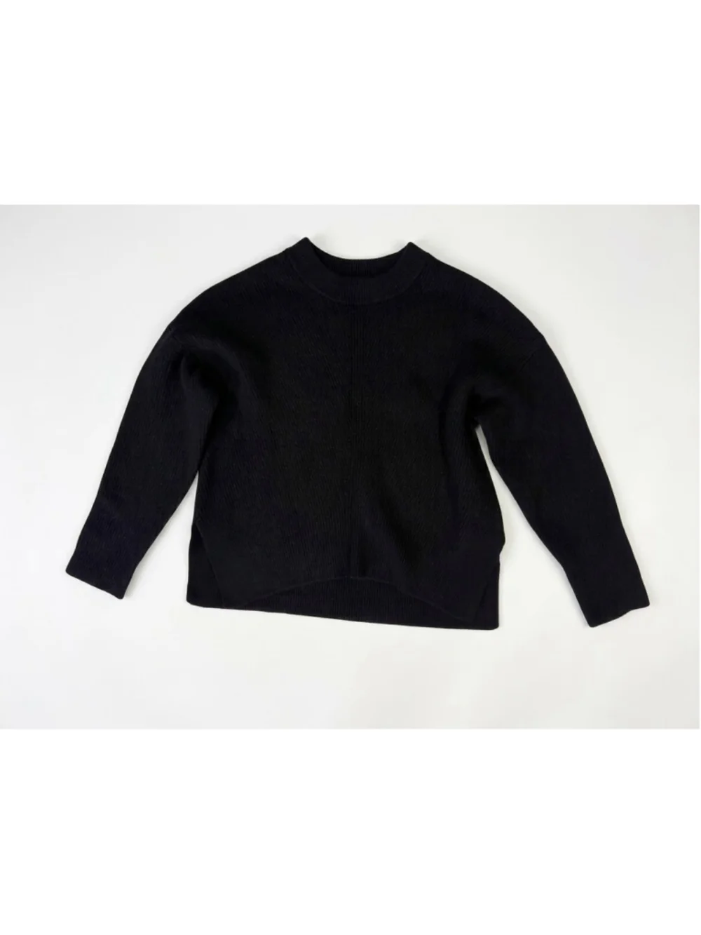 Everlane Black Cashmere Ribbed Crew Neck Sweater Small